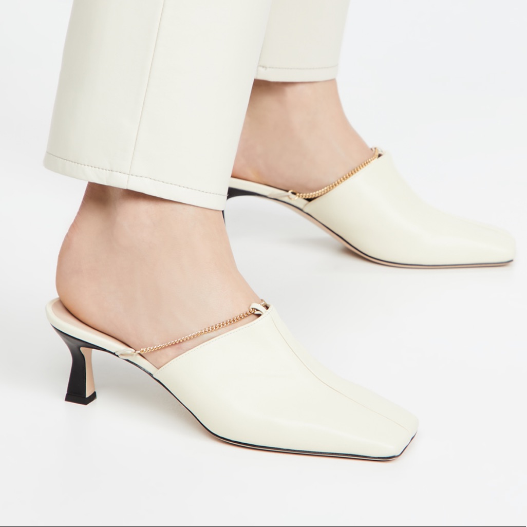 Wandler Isa Chain Lambskin Leather Mules